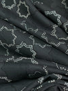 Dark Gunmetal/Off-White/Black 100% Rayon Abstract Geometric Print Challis 54W