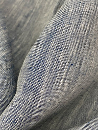 Navy Blue/White 100% Linen Cross-Dyed Shirt Weight Woven 56W