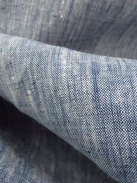 Navy Blue/White 100% Linen Cross-Dyed Shirt Weight Woven 56W