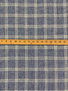 Lapis Blue/White/Tan 100% Linen Yarn-Dyed Plaid Shirt Weight Woven 56W