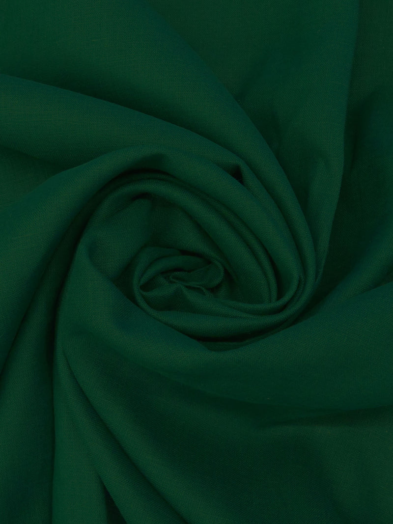 Deep Evergreen 100% Linen Shirt Weight Woven 56W