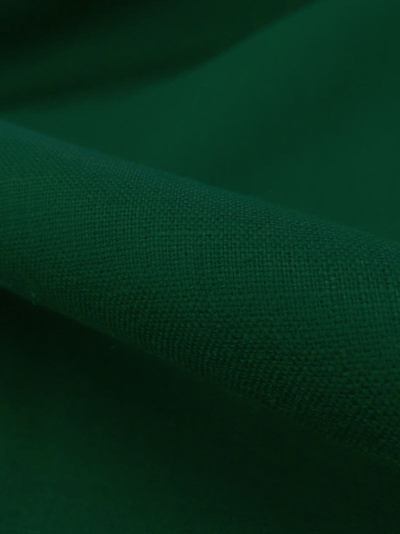 Deep Evergreen 100% Linen Shirt Weight Woven 56W