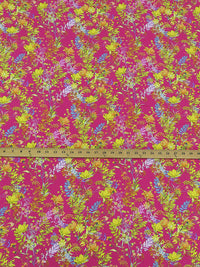 Fruit Punch Pink/Citrine Yellow/Primrose/Multi 100% Rayon Floral Print Challis 56W