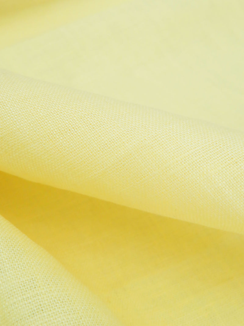 Soft Lemony Yellow 100% Linen Shirt Weight Woven 55W