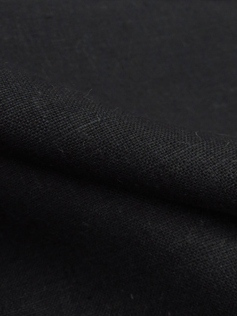 Black 100% Linen Mid-Weight Woven 58W