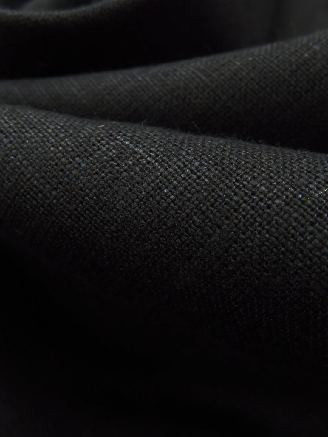 Black 100% Linen Mid-Weight Woven 58W