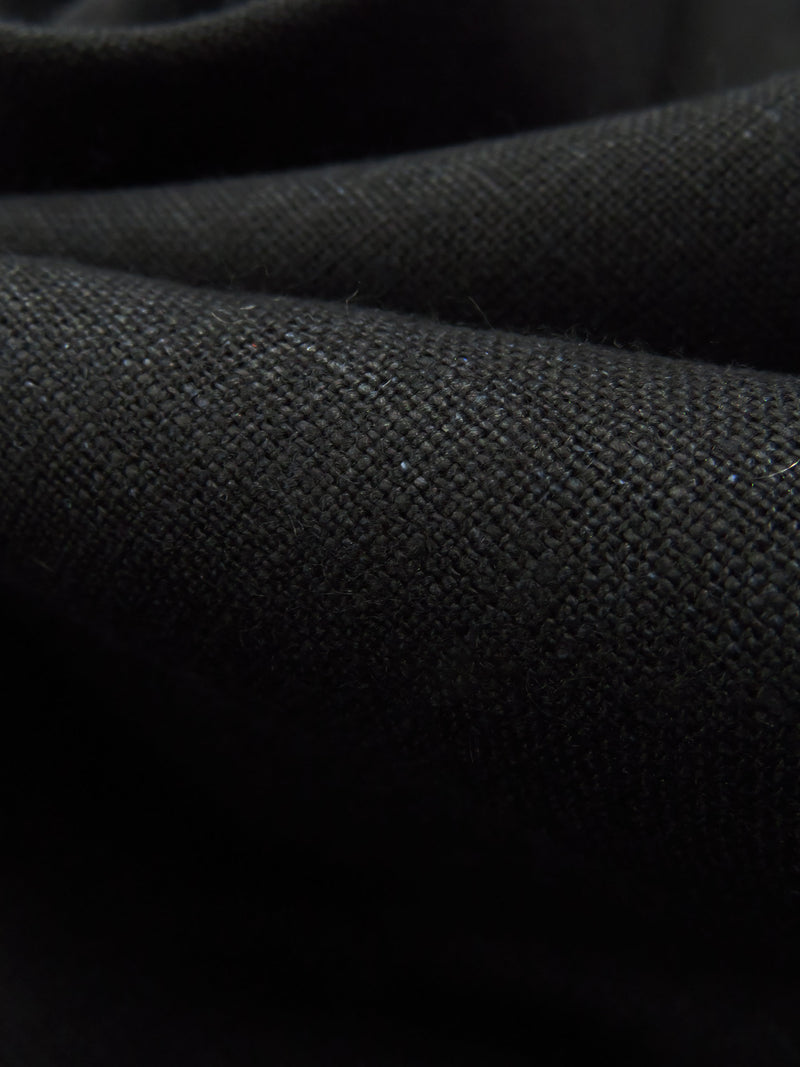 Black 100% Linen Mid-Weight Woven 58W