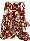 Regal Maroon Red/Alabaster 100% Rayon Floral Print Challis 54W