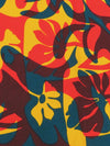 Scarlet/Dark Jungle Green/Marigold/Burnt Plum 100% Cotton Overlapping Tropical Print Poplin Shirting 58W