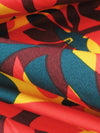 Scarlet/Dark Jungle Green/Marigold/Burnt Plum 100% Cotton Overlapping Tropical Print Poplin Shirting 58W