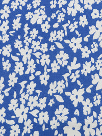 Celtic Blue/White 100% Rayon Floral Print Challis 58W