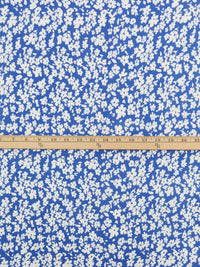 Celtic Blue/White 100% Rayon Floral Print Challis 58W