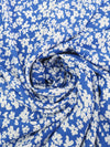 Celtic Blue/White 100% Rayon Floral Print Challis 58W
