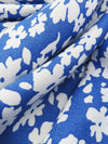Celtic Blue/White 100% Rayon Floral Print Challis 58W