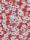 Deep Carmine/Terracotta Peach/White/Black 100% Rayon Floral Print Challis 54W