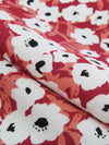 Deep Carmine/Terracotta Peach/White/Black 100% Rayon Floral Print Challis 54W