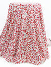 Deep Carmine/Terracotta Peach/White/Black 100% Rayon Floral Print Challis 54W