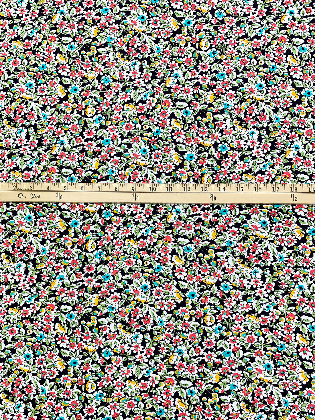 Turquoise Surf/Fiery Rose/Mango/Black/White 100% Cotton Floral Print Poplin Shirting 58W