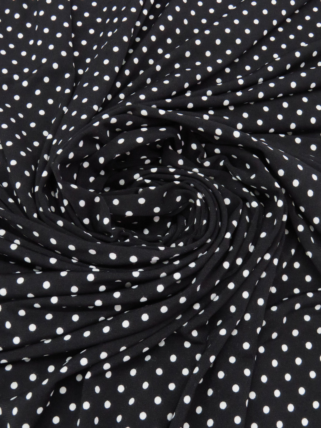 Black/White Polyester/Lycra Small Polka Dot Print ITY Knit - NY Designer - 56W