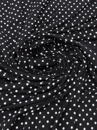 Black/White Polyester/Lycra Small Polka Dot Print ITY Knit - NY Designer - 56W