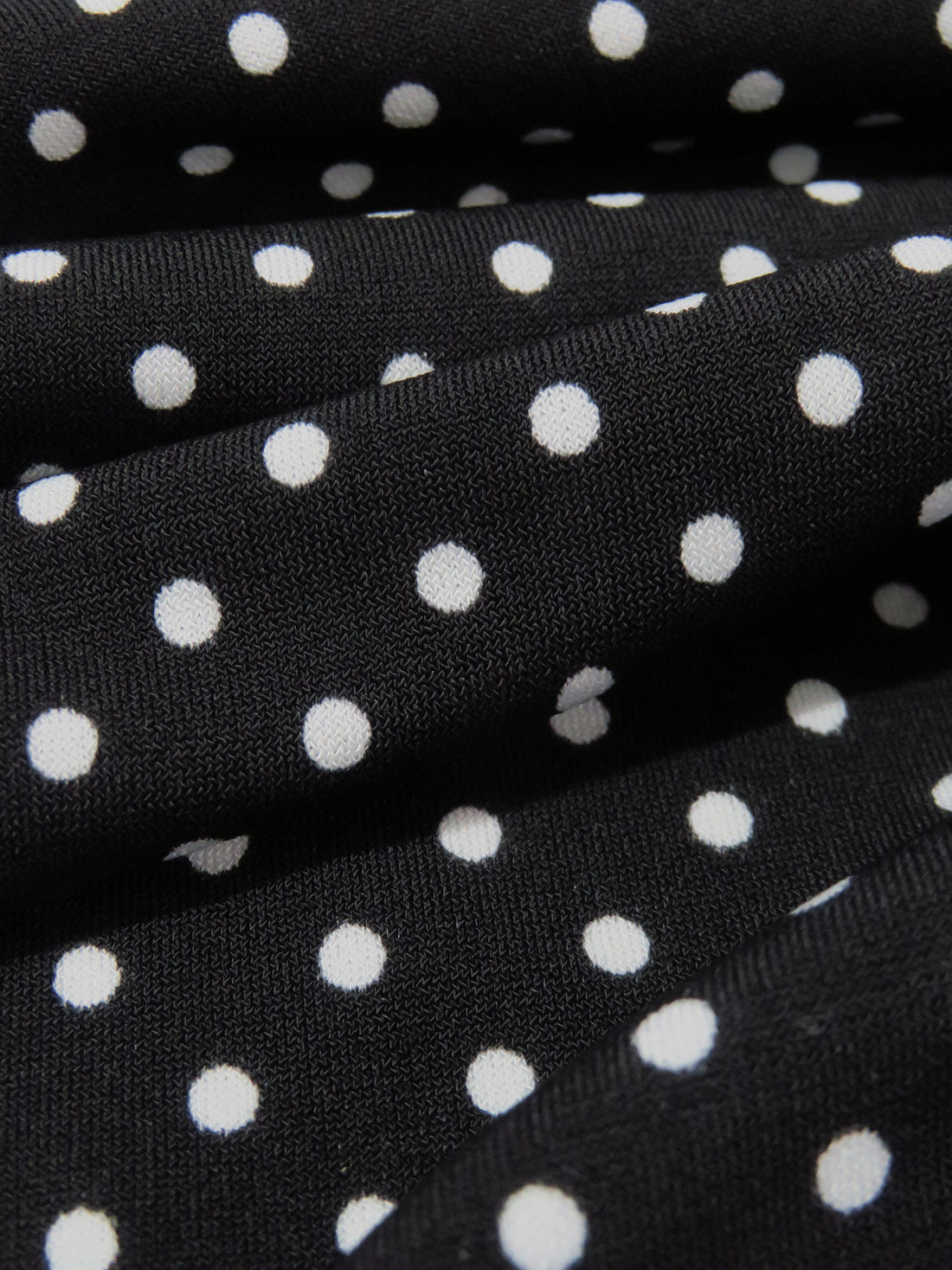 Black/White Polyester/Lycra Small Polka Dot Print ITY Knit - NY Designer - 56W