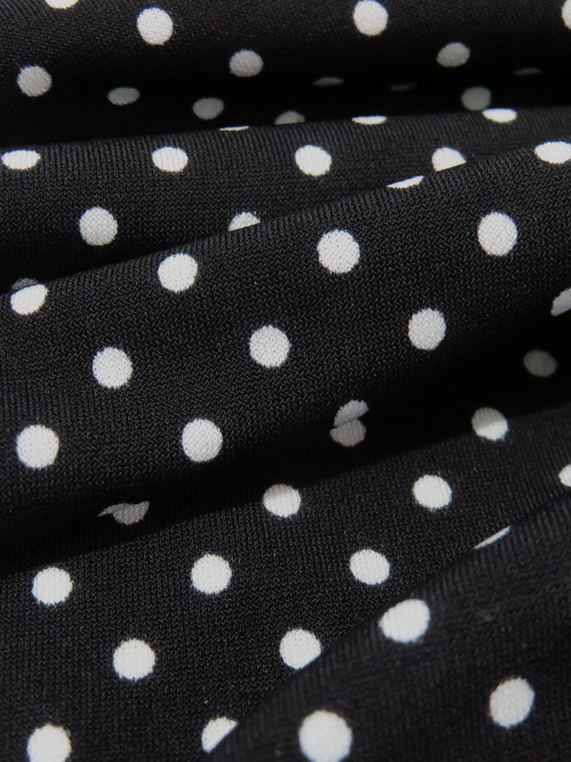 Black/White Polyester/Lycra Small Polka Dot Print ITY Knit - NY Designer - 56W