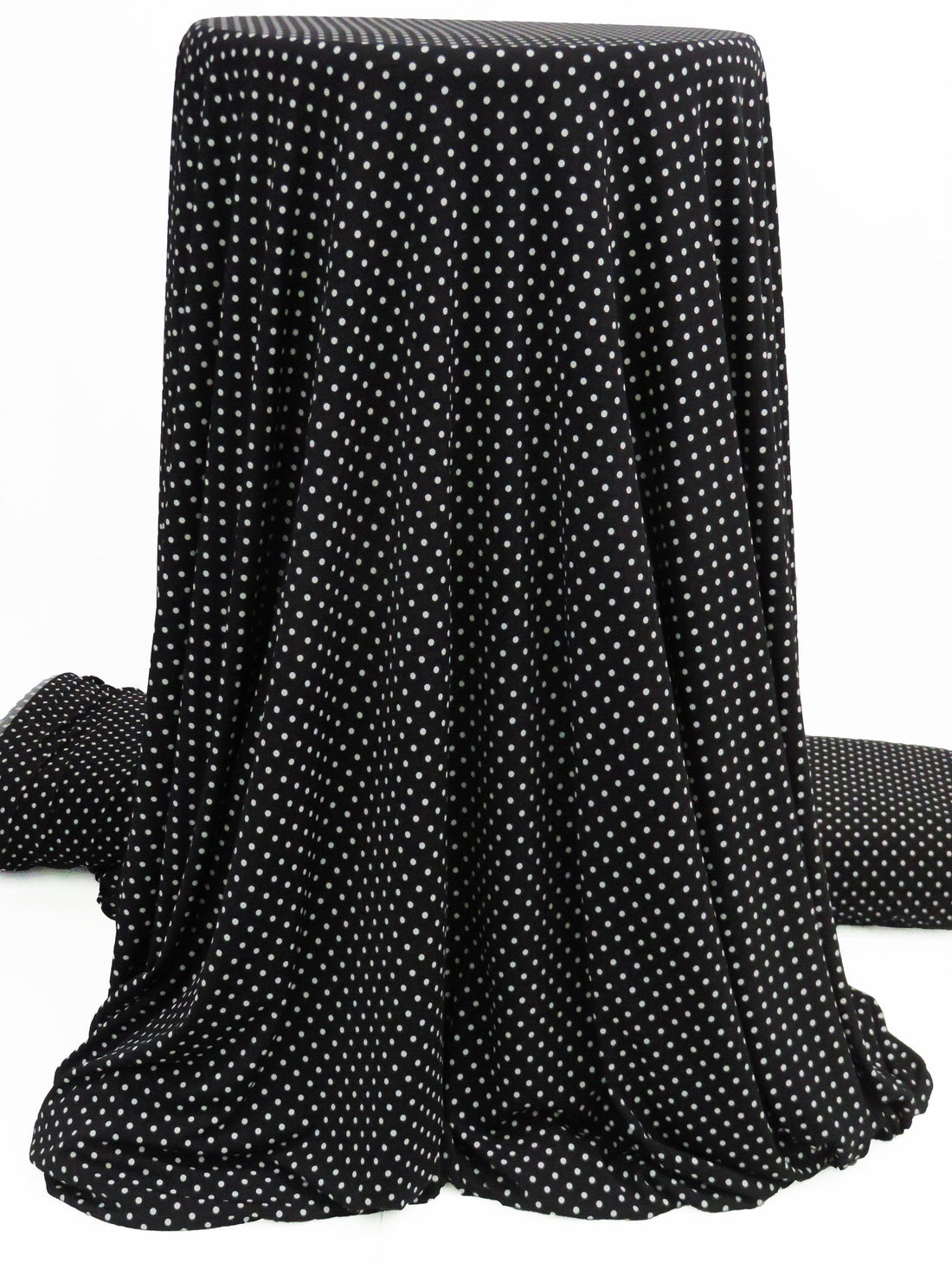 Black/White Polyester/Lycra Small Polka Dot Print ITY Knit - NY Designer - 56W