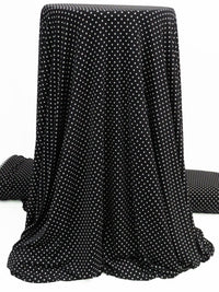 Black/White Polyester/Lycra Small Polka Dot Print ITY Knit - NY Designer - 56W