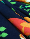 Muted Dark Navy/Orange Soda/Kiwi/Multi Polyester/Lycra Floral Print ITY Knit - NY Designer - 58W