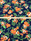 Muted Dark Navy/Orange Soda/Kiwi/Multi Polyester/Lycra Floral Print ITY Knit - NY Designer - 58W