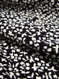 Black/Beige Polyester/Lycra Ditsy Floral Print ITY Knit - NY Designer - 60W