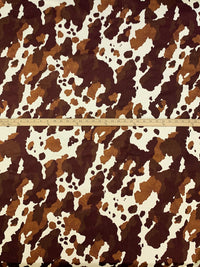 Antique Off-White/Redwood/Copper Cotton/Modal/Lycra Calico Cow Print Stretch Corduroy - NY Designer - 51W