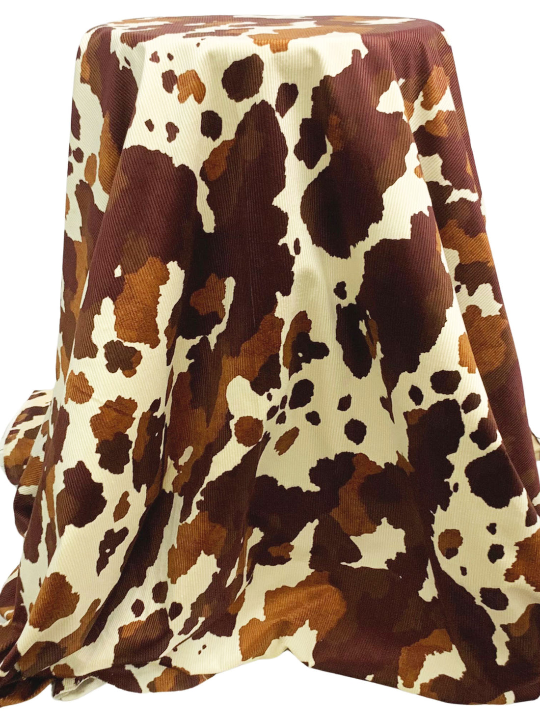 Antique Off-White/Redwood/Copper Cotton/Modal/Lycra Calico Cow Print Stretch Corduroy - NY Designer - 51W