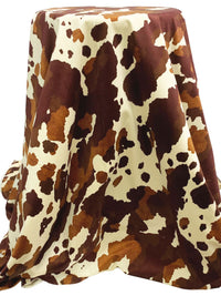 Antique Off-White/Redwood/Copper Cotton/Modal/Lycra Calico Cow Print Stretch Corduroy - NY Designer - 51W