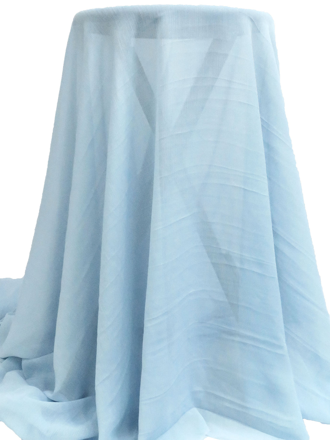 Beau Blue 100% Polyester Crinkle Chiffon 56W