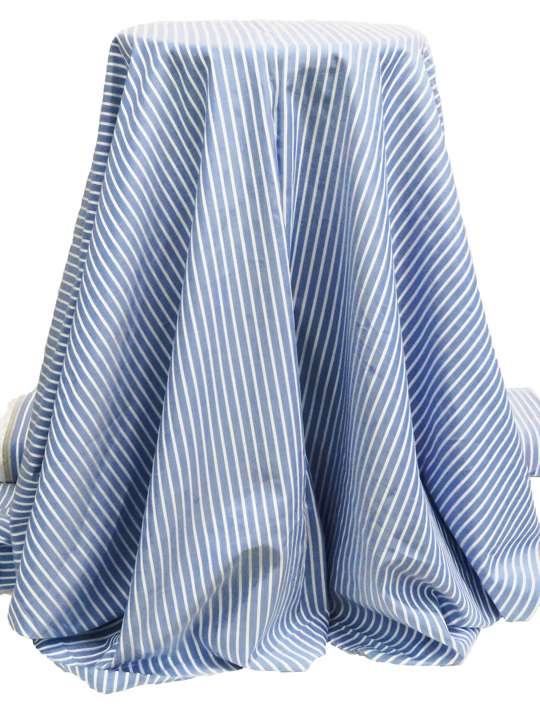 Sky Blue/Pure White Cotton/Tencel Stripe Shirting - Michael Stars - 57W