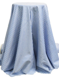 Sky Blue/Pure White Cotton/Tencel Stripe Shirting - Michael Stars - 57W