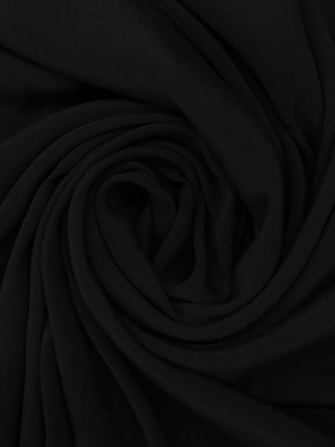 Pitch Black 100% Rayon Crepe Challis 54W