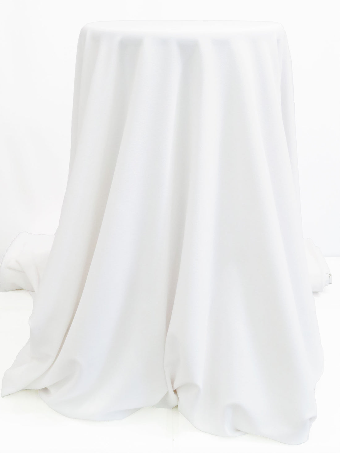 Snow White Polyester/Lycra Stretch Crepe Drapey Suiting - Famous Dress Designer - 55W