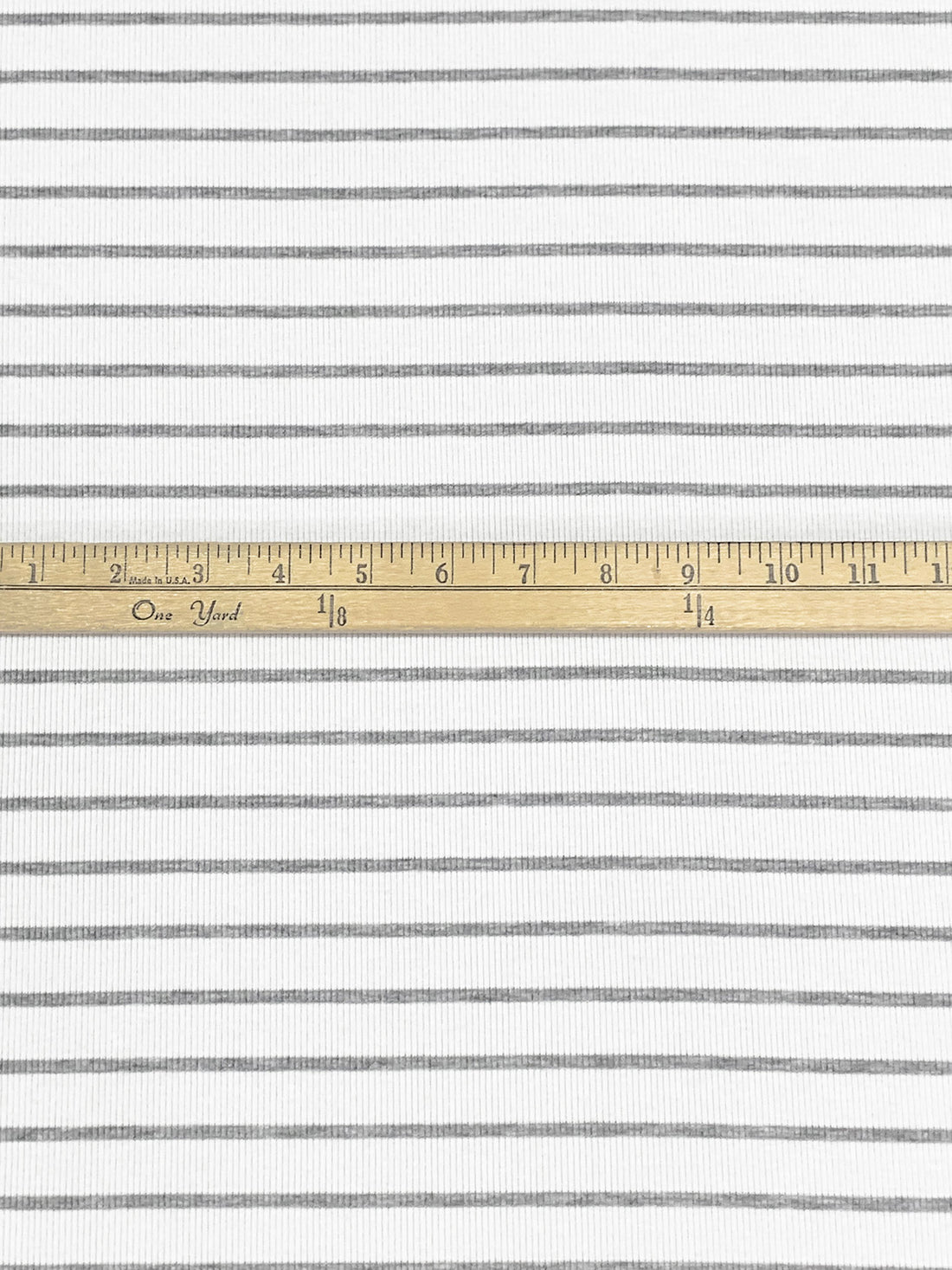 White/Heathered Gray Cotton/Modal/Lycra Horizontal Stripe Ribbed Knit - Michael Stars - 47W