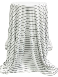 White/Heathered Gray Cotton/Modal/Lycra Horizontal Stripe Ribbed Knit - Michael Stars - 47W