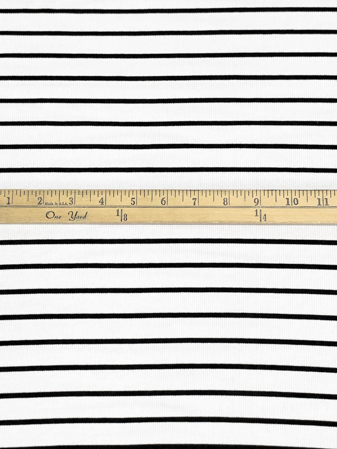White/Black Cotton/Modal/Lycra Horizontal Stripe Ribbed Knit - Michael Stars - 47W
