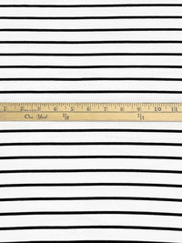 White/Black Cotton/Modal/Lycra Horizontal Stripe Ribbed Knit - Michael Stars - 47W