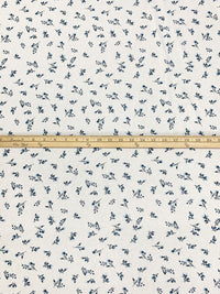 Eggshell White/Dark Imperial Blue/Pewter Blue Cotton/Modal Floral Print Thermal Knit - Michael Stars - 55W