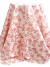 Cherry Pink/Soft White Cotton/Polyester/Rayon Floral Design Jacquard - NY Designer - 62W