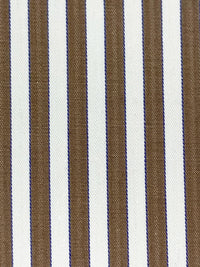 White/Coffee/Dark Blue 100% Cotton Vertical Stripe Weave Shirting 58W