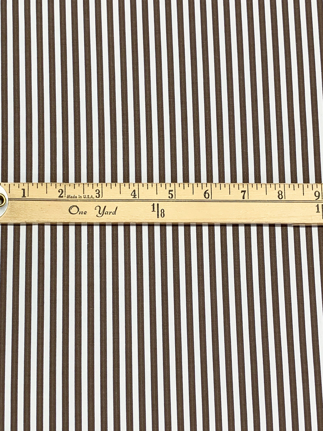 White/Coffee/Dark Blue 100% Cotton Vertical Stripe Weave Shirting 58W