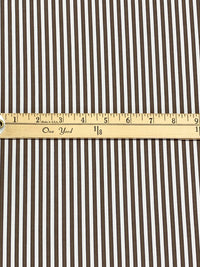 White/Coffee/Dark Blue 100% Cotton Vertical Stripe Weave Shirting 58W