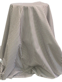 White/Coffee/Dark Blue 100% Cotton Vertical Stripe Weave Shirting 58W