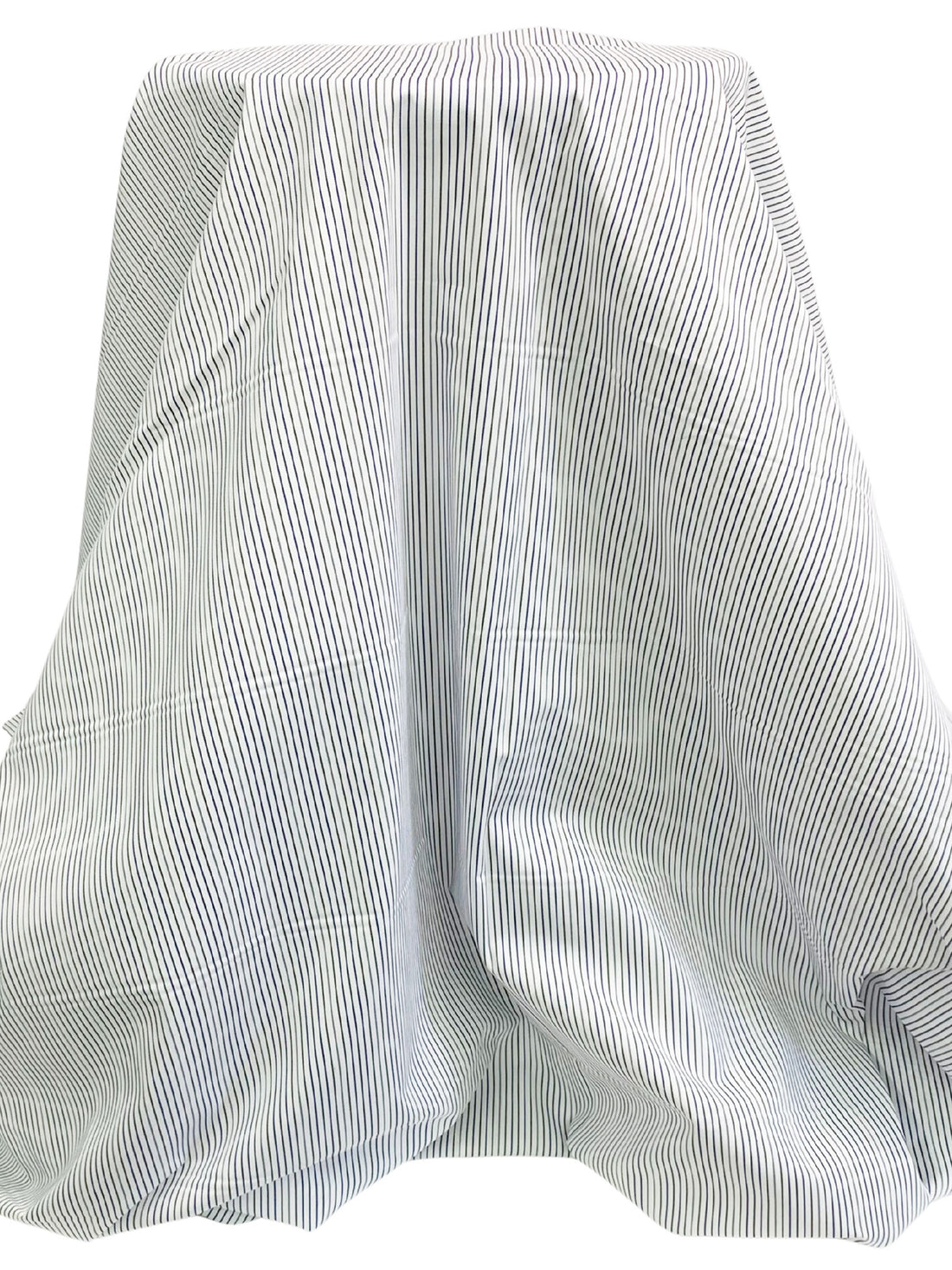 White/Dark Gunmetal/Dark Royal Blue/Multi 100% Cotton Vertical Stripe Weave Shirting 60W